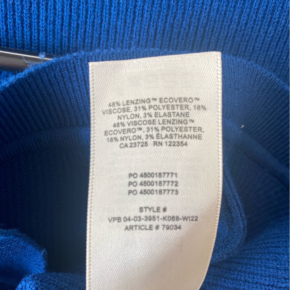 Aritzia Wilfred Tuscany Sweetheart Knit Sweater Blue Bodycon Size M - Picture 15 of 16